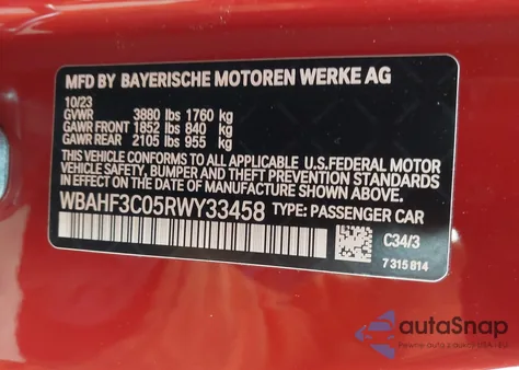 2024 BMW Z4 Sdrive30I z USA, uszkodzony, nr VIN WBAHF3C05RWY33458